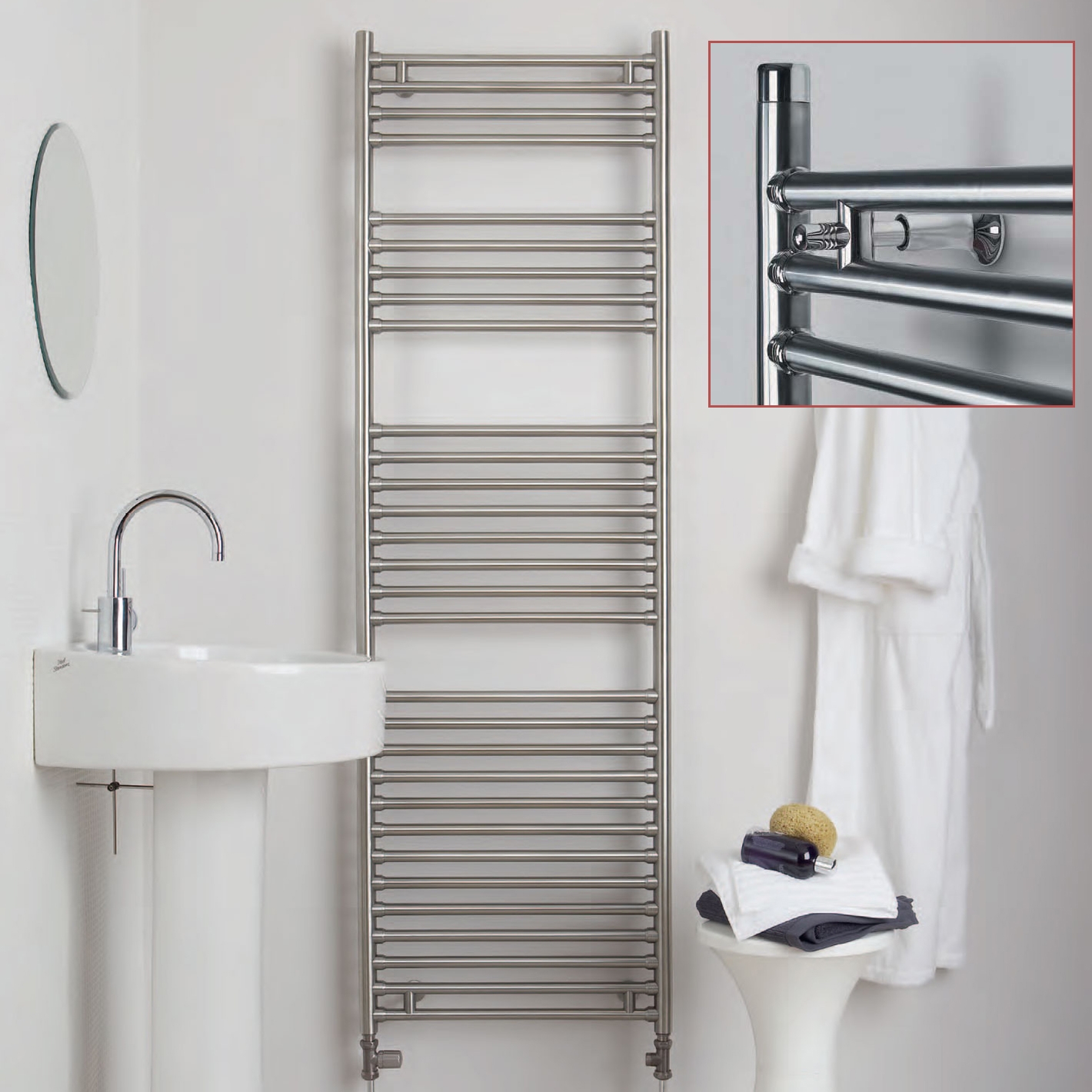 Aeon Seren Designer Brushed Stainless Steel Towel Rails