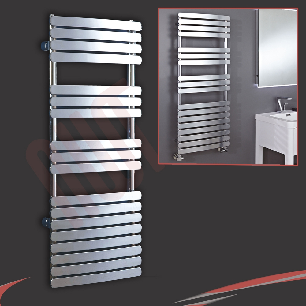 1700 mm High 450 mm Wide Chrome Heated Towel Rail Radiator Bathroom Flat Curved