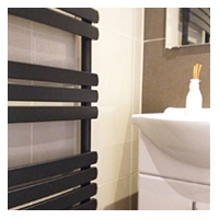 black designer towel rail