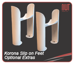 These slip on feet are designed for the korona radiator